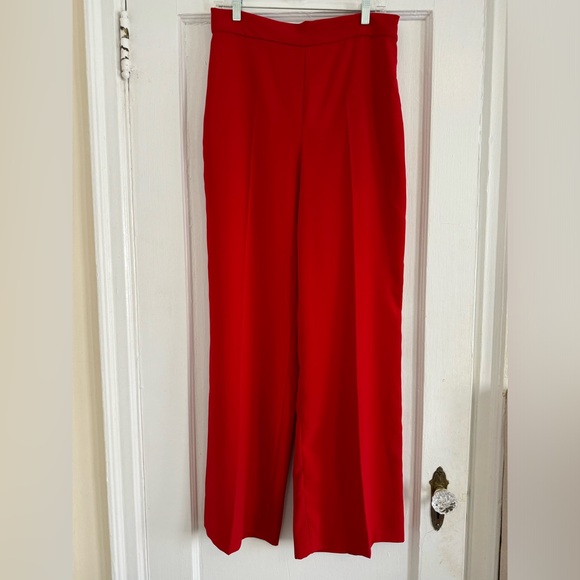 Zara Wide Leg Red Pant - Picture 1 of 2